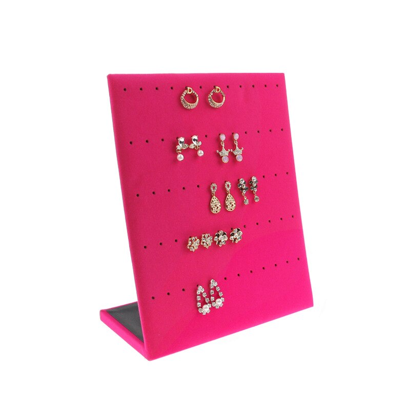 Showcase Rack Sieraden Earring Raad Holder Oorstekers Pin Plank Display Stand Board Sieraden Display Standaard Oorbel Houder: Rose pink