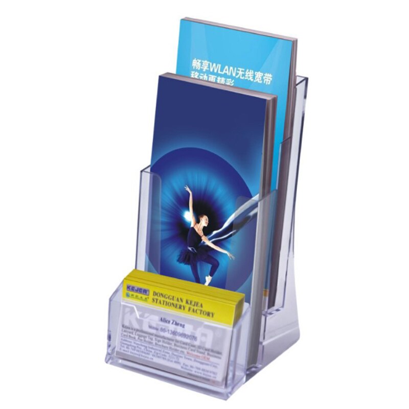 Clear Acrylic Business Card Holder Brochure Office Credit Stand Men Card Pamphlet Transparent Display Bank Desk Hold
