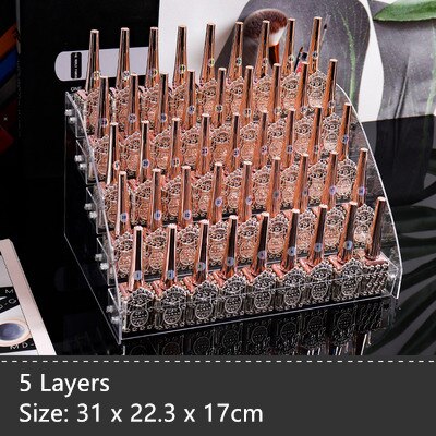 Multi-Lagen Nagellak Display Rack Acryl Nagellak Houder Cosmetische Lippenstift Organizer Manicure Hulpmiddel Opbergdoos: 5 Layers