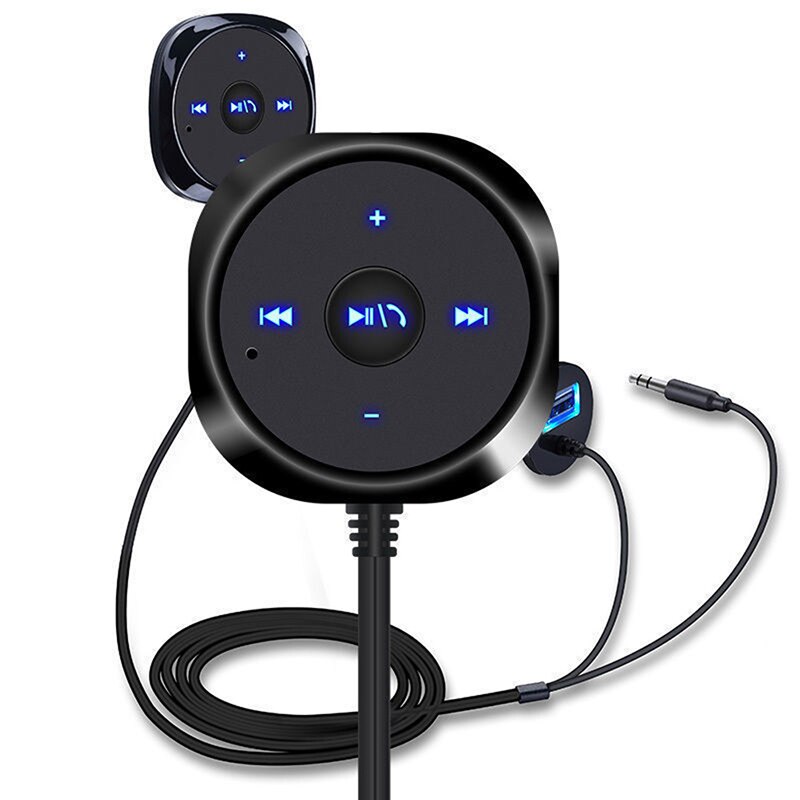 Minitransmisor de Audio inalámbrico por Bluetooth, recibidor estéreo, adaptador de música manos libres con salida AUX para altavoz de coche, 1 Juego