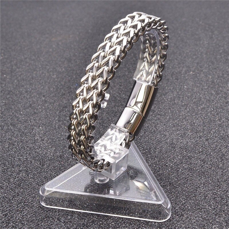 Metal Braided Bracelet Bangle Men Hip Hop Party Rock Jewelry