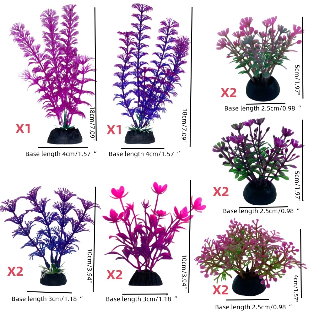 12 Uds. De plantas artificiales para decoración de acuario, adorno de malezas de agua, planta acuática, accesorios de decoración de césped para pecera