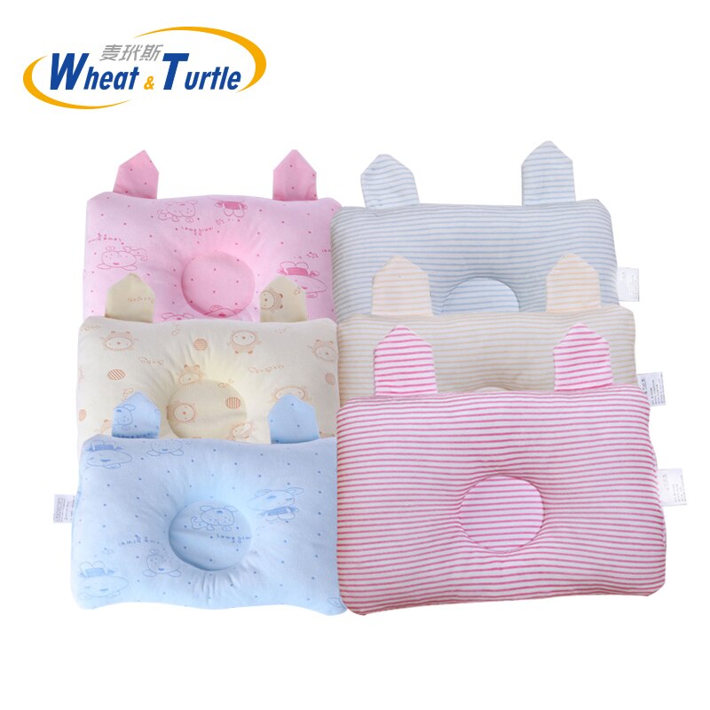 Almohadas rectangulares Antiapnea de algodón suave para cama de bebés, almohadas cóncavas adorables antimigrañas