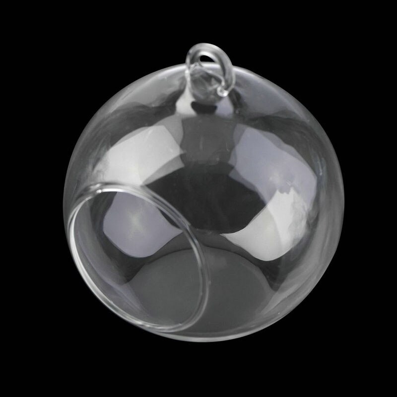 Bola colgante de cristal para decoración del hogar y la Oficina, florero para flores, plantas, terrario, contenedor, tp,