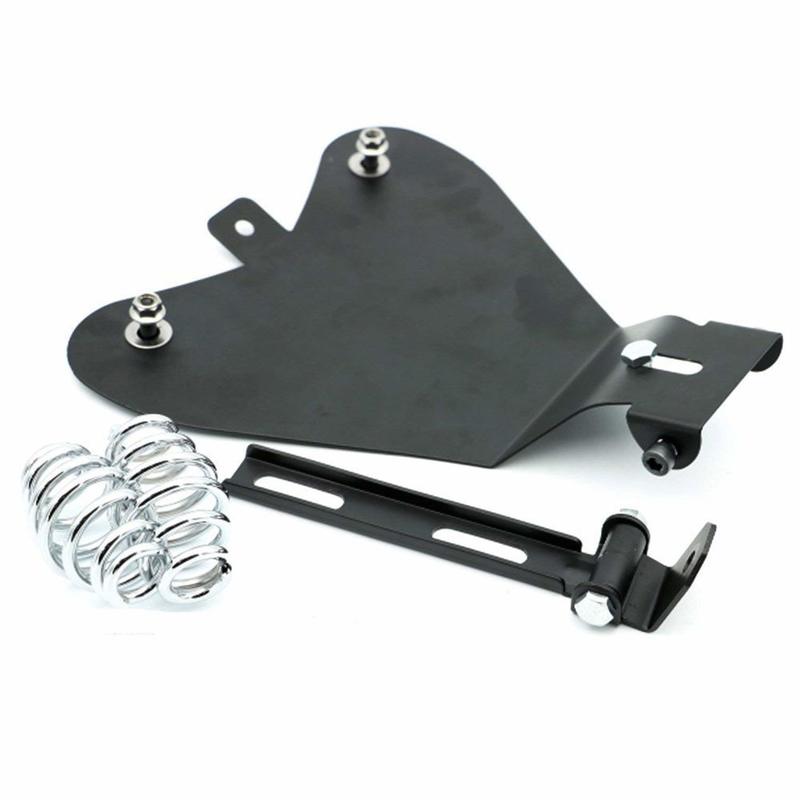 Black SOLO Seat Bracket Spring Base Mount Kit Barrel Spring For Sportster Chopper Bobber Custom Dyna