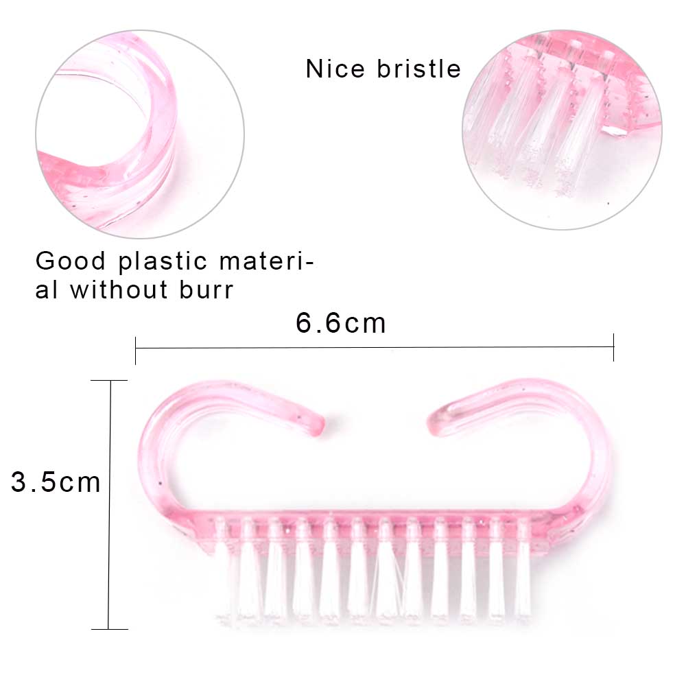 Reinigung Nagel Pinsel Nail art UV Gel Entfernen Maniküre Pediküre Werkzeug Kunststoff Finger Pflege Staub Sauber Griff Make-Up Waschen Für Frauen