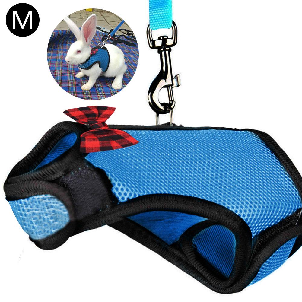 Arnés de chaleco para hámster de conejos con Leas, arnés de malla para el pecho con correa para conejitos de Indias, animales pequeños, accesorios para mascotas, S/M/L