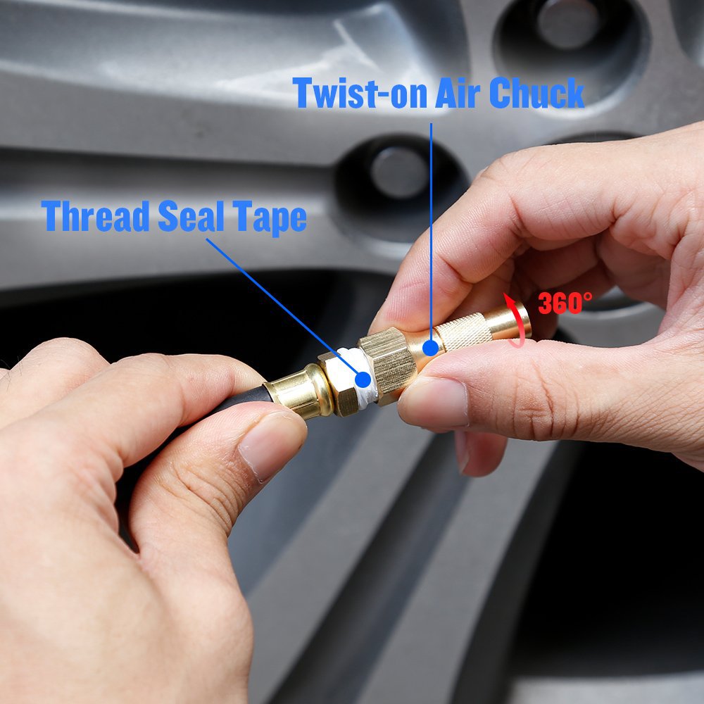 Digital Tire Inflator Pressure Gauge Air Compressor Pump Safe Sturdy Quick Connect Coupler For Car Truck Motorcycle