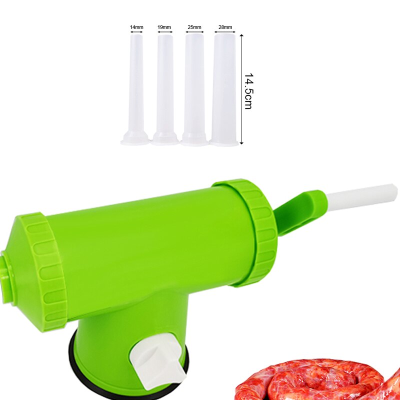 2lbs Wurst Füller Manuelle Wurst Füllung Werkzeug Füller Trichter Rohre Wurst Hersteller Kunststoff Fleisch Füllstoff: 1 Füller