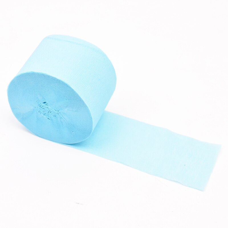Banderoles en crêpe Pastel de 25M, rouleau de papier de fond licorne arc-en-ciel Pastel, fête d&#39;anniversaire, Baby Shower, baptême et mariage: Bleu