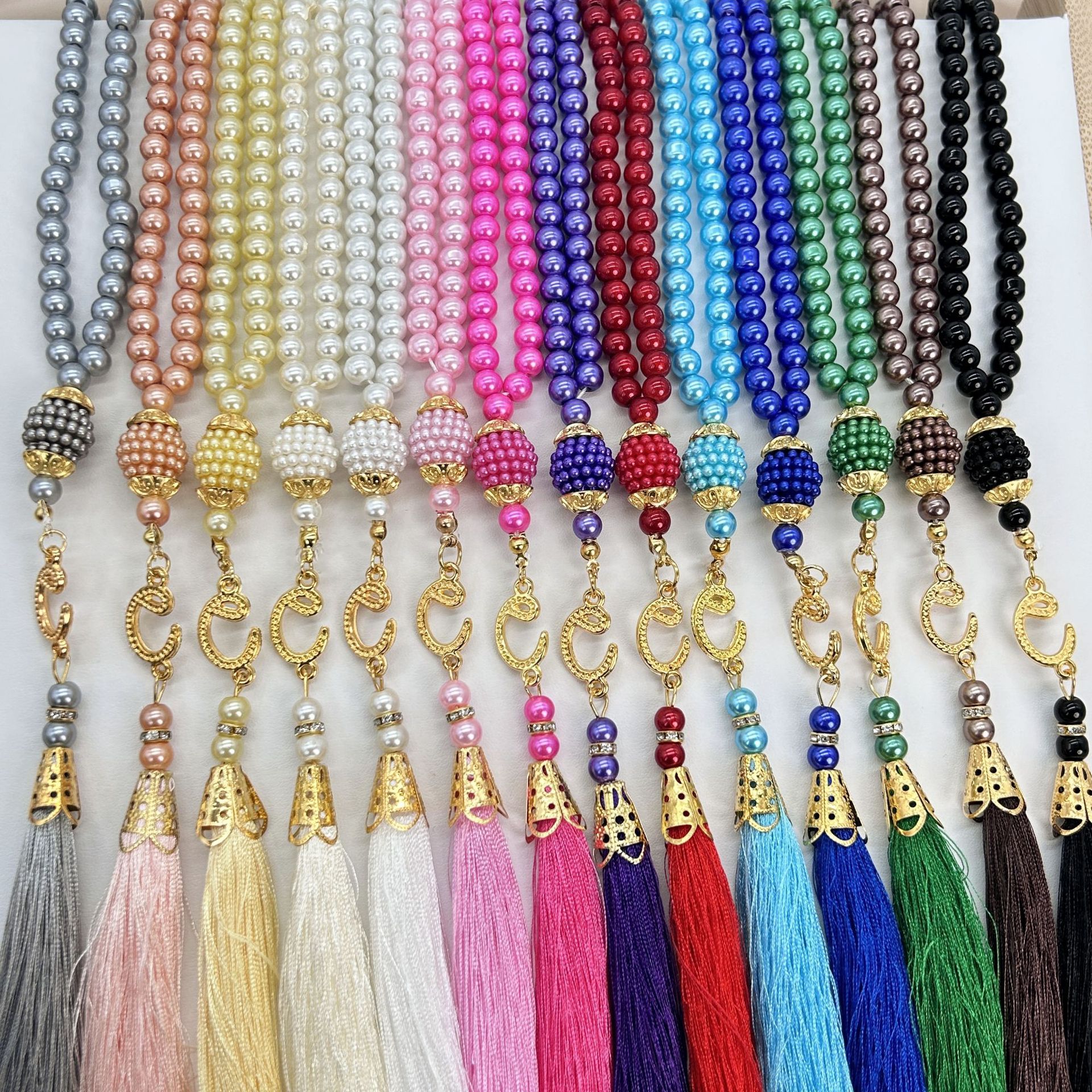 Nuevas perlas de vidrio borla estilo turco Rosario musulmán cuentas de oración islámica pulsera para mujeres accesorios de joyería 6mm 99 Uds