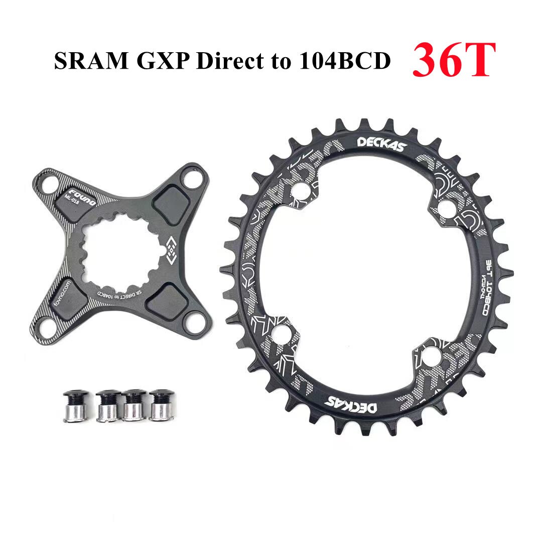 Deckas-Anillo de cadena para bicicleta GXP Direct a 104BCD 32T 34T 36 38T, 6mm Offset para sram XX1 Eagle X01 GX X1 X0 X9, manivela de bicicleta: GXP to 104BCD 36T