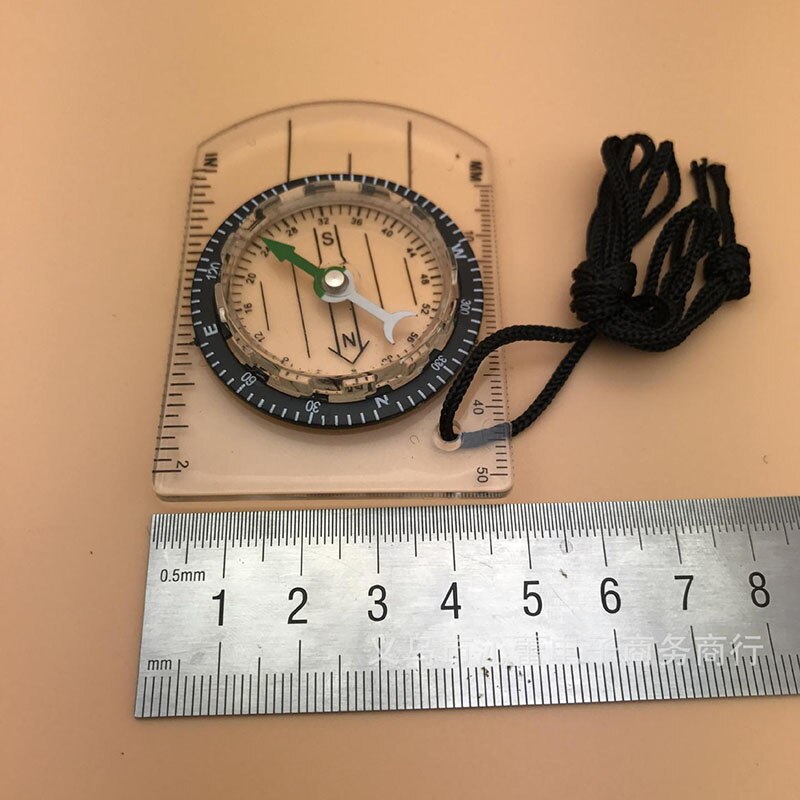 Mini Transparent Plastic Compass Map Scale Ruler Multifunctional Equipment Outdoor Hiking Camping Survival Travel