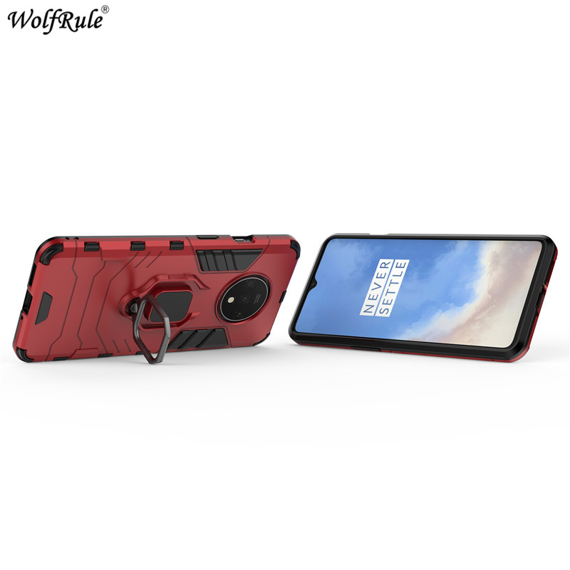 Per Oneplus 7T Titolare Anello Armatura Protettiva Posteriore Dura Della Copertura Della Cassa Del Respingente Per Oneplus 7T Cassa Del Telefono Per oneplus 7T 6.55''