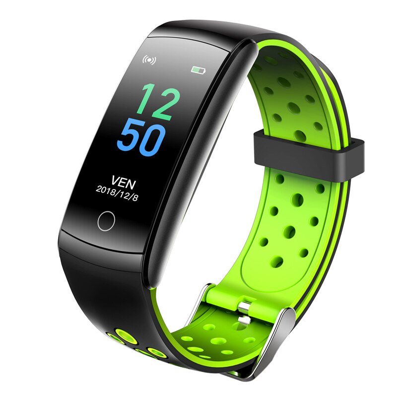 Q8 smart armbånd mænd kvinder pulsmåler vandtæt bånd fitness tracker  q8l smart ur til ios android telefon: Grøn