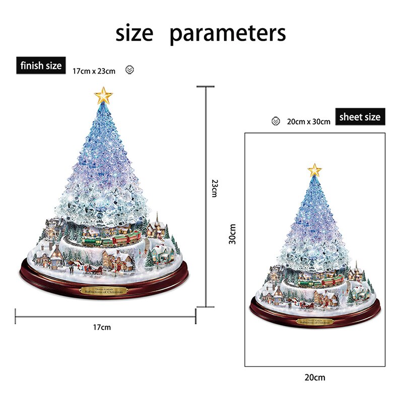 Crystal Christmas Tree Wall Stickers Self Adhesive Glass Window PVC Decorations 1 Pcs