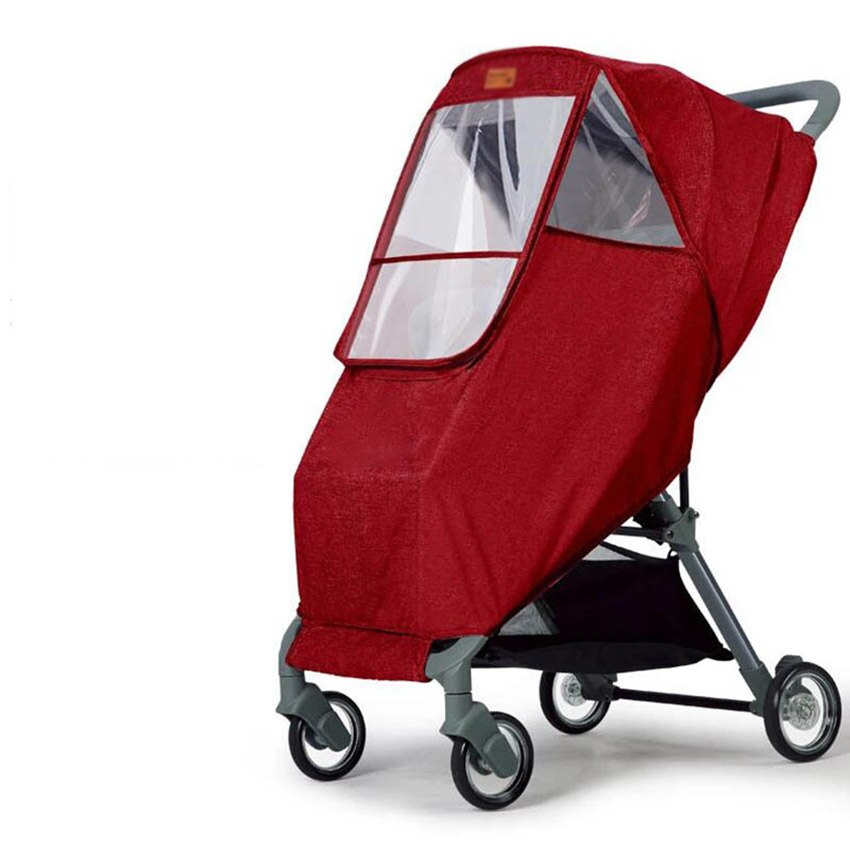 Funda impermeable Universal para cochecito de bebé, protector contra el polvo y el viento, impermeable, accesorios para carrito de bebé, traje de cochecito: Color rojo