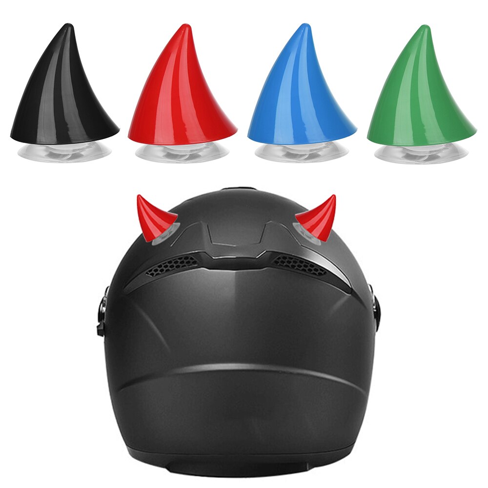 Casque de moto en corne de diable pour voiture, mignon, visage complet, hors route, décoration de voiture, accessoire de couvre-chef, ventouse, style automobile