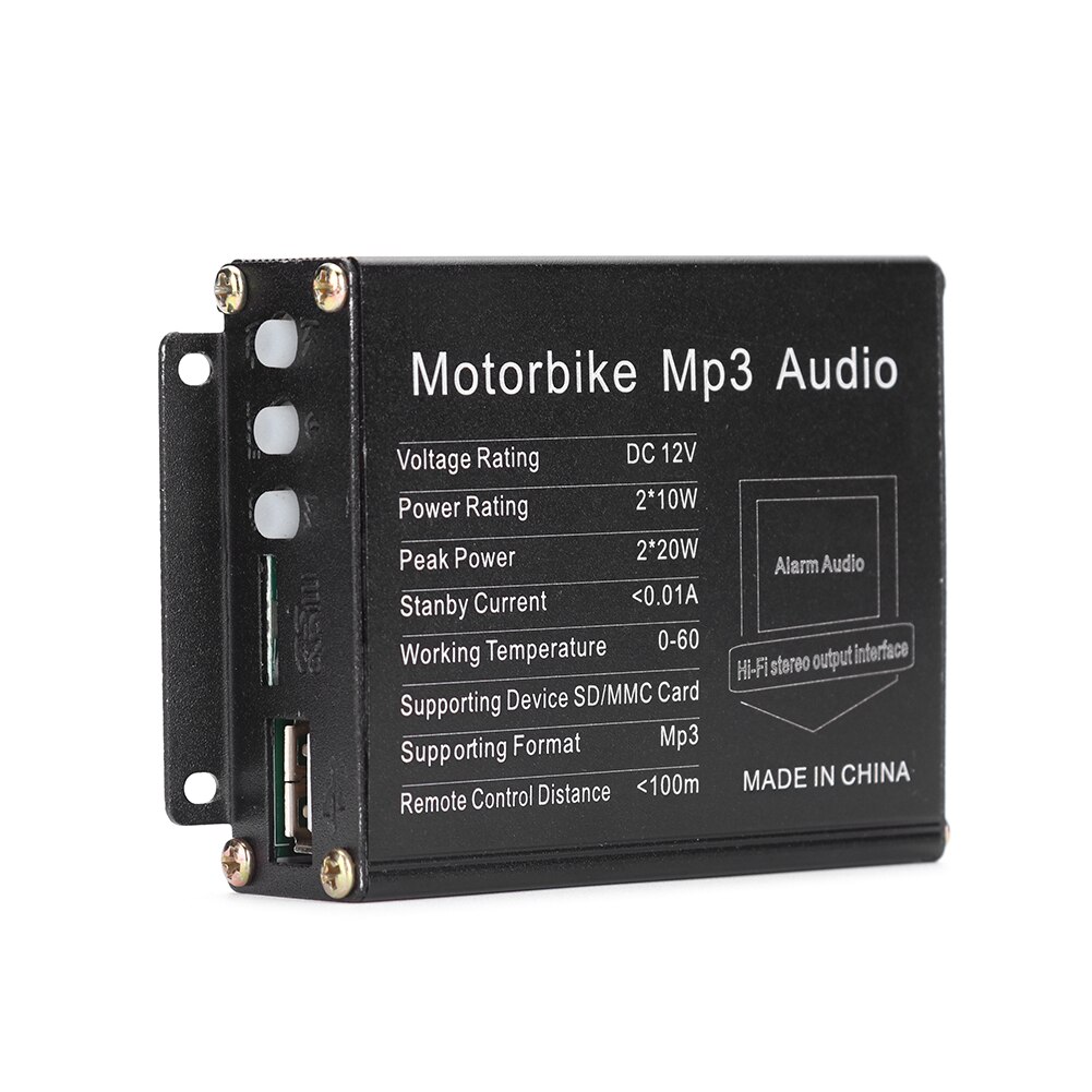 per allarme antifurto per moto Radio FM MP3 sistema di altoparlanti compatibile con Bluetooth colori classici sistema Audio semplice e duraturo
