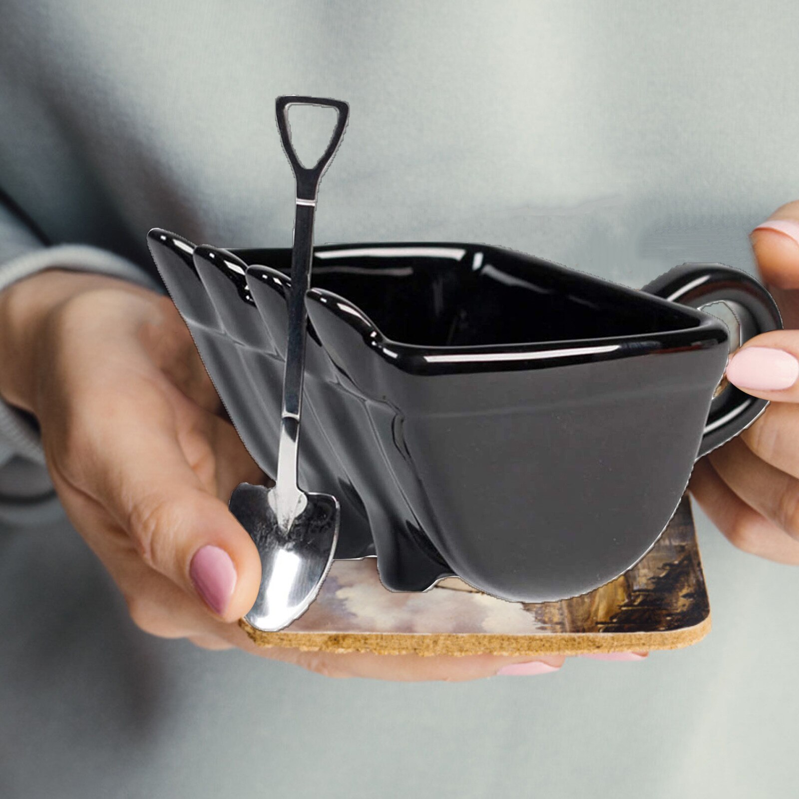 Funny Mugs Excavator Bucket Model Coffee Mugs For Dessert Ceramic Mug Cups For Coffee Best Canecas Cake Cup