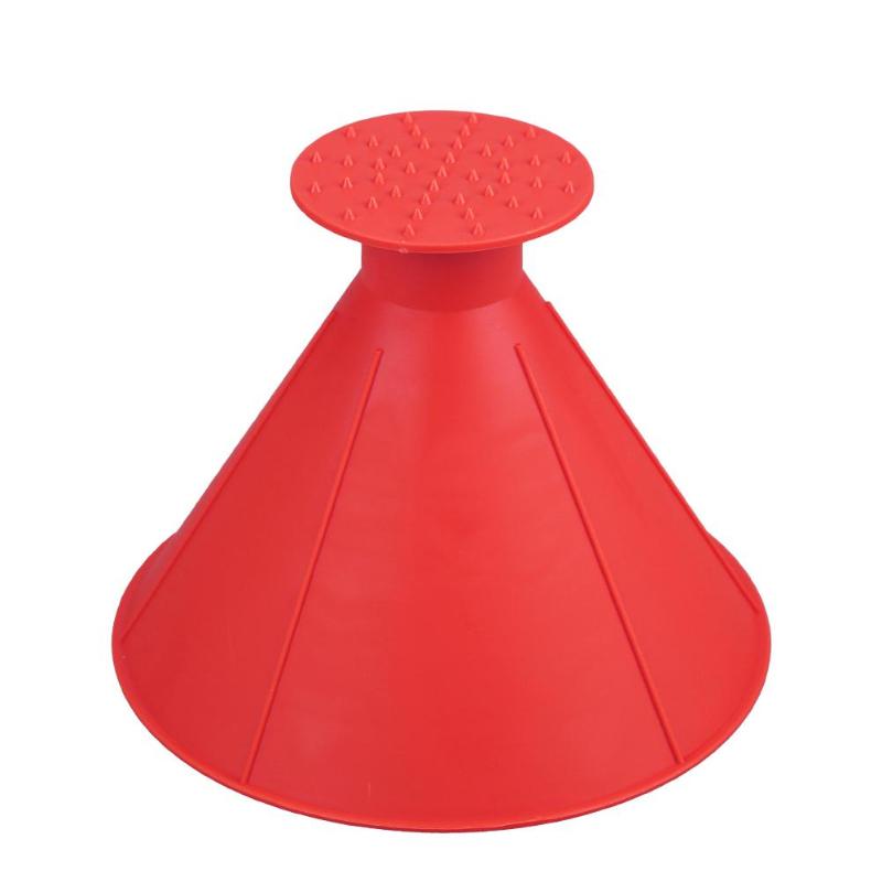 Auto Car Magic Window Windshield Car Ice Scraper Shaped Funnel Snow Remover Deicer Cone Deicing Tool Scraping ONE Round: Red 14.5cm