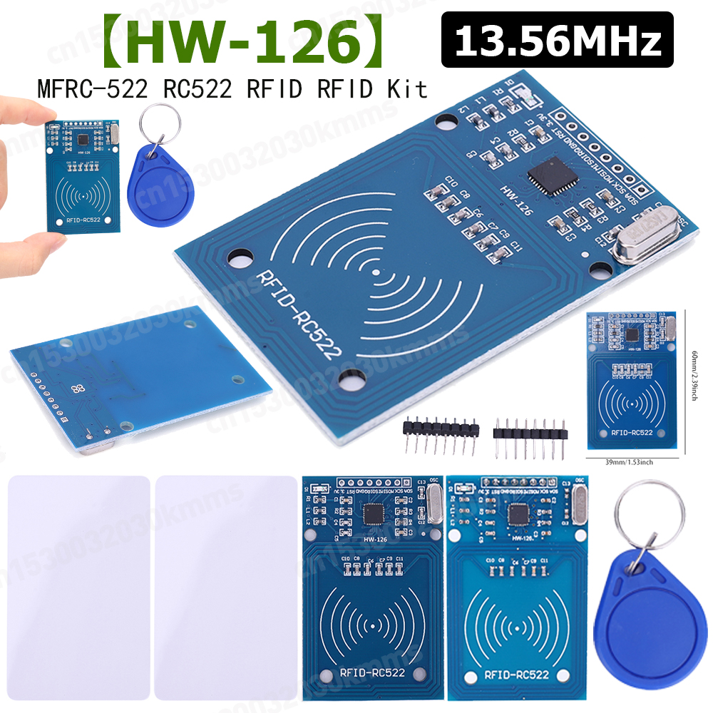 Módulo lector de tarjetas RC522 RF S50, lector de tarjetas RFID en blanco, 13,56 MHz, módulo MF RCS522, llavero para Arduino Raspberry Pi