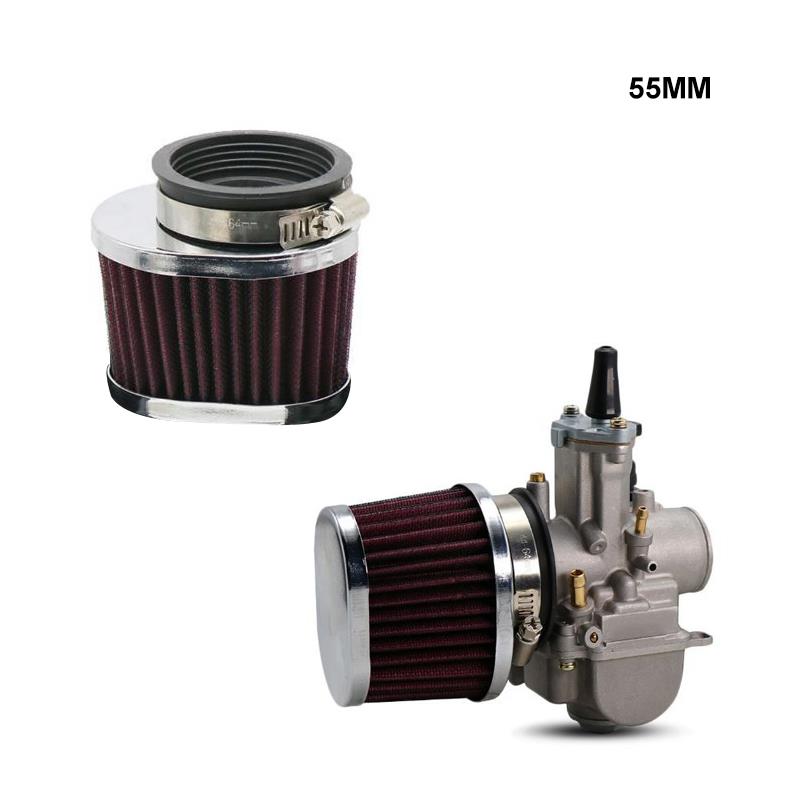 Onever 50mm 55mm 60mm Motorrad Luftfilter Universal- Motorrad Luft Aufnahme Filter Moto-Cross Rolle Luft Schoten Reiniger: 55mm