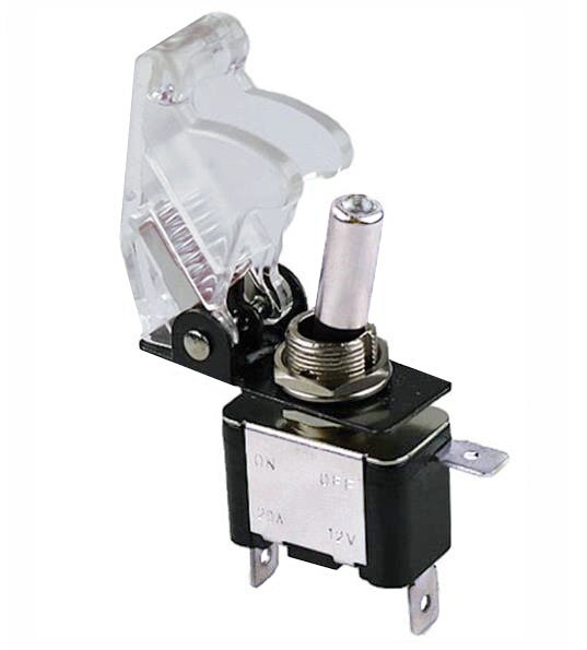 Auto Auto Stiefel Lkw Beleuchtet LED Kippschalter Mit Sicherheit Flugzeug kippen hoch Abdeckung Schutz 12V20A transparent: Weiß
