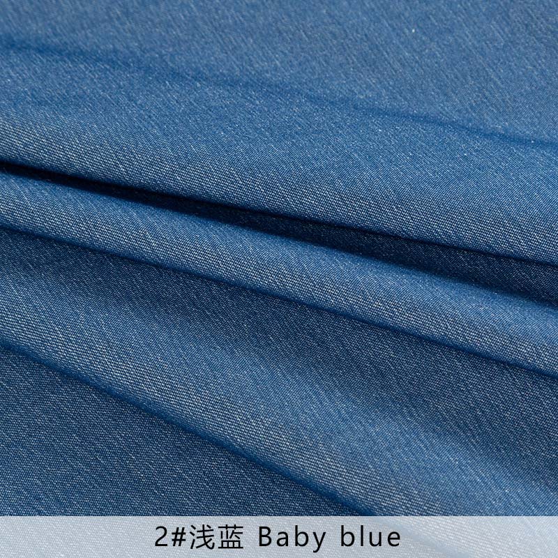 Tela vaquera elástica de lavado, tela azul de algodón, material de costura de verano, 45x145cm, TJ0701-1: 2
