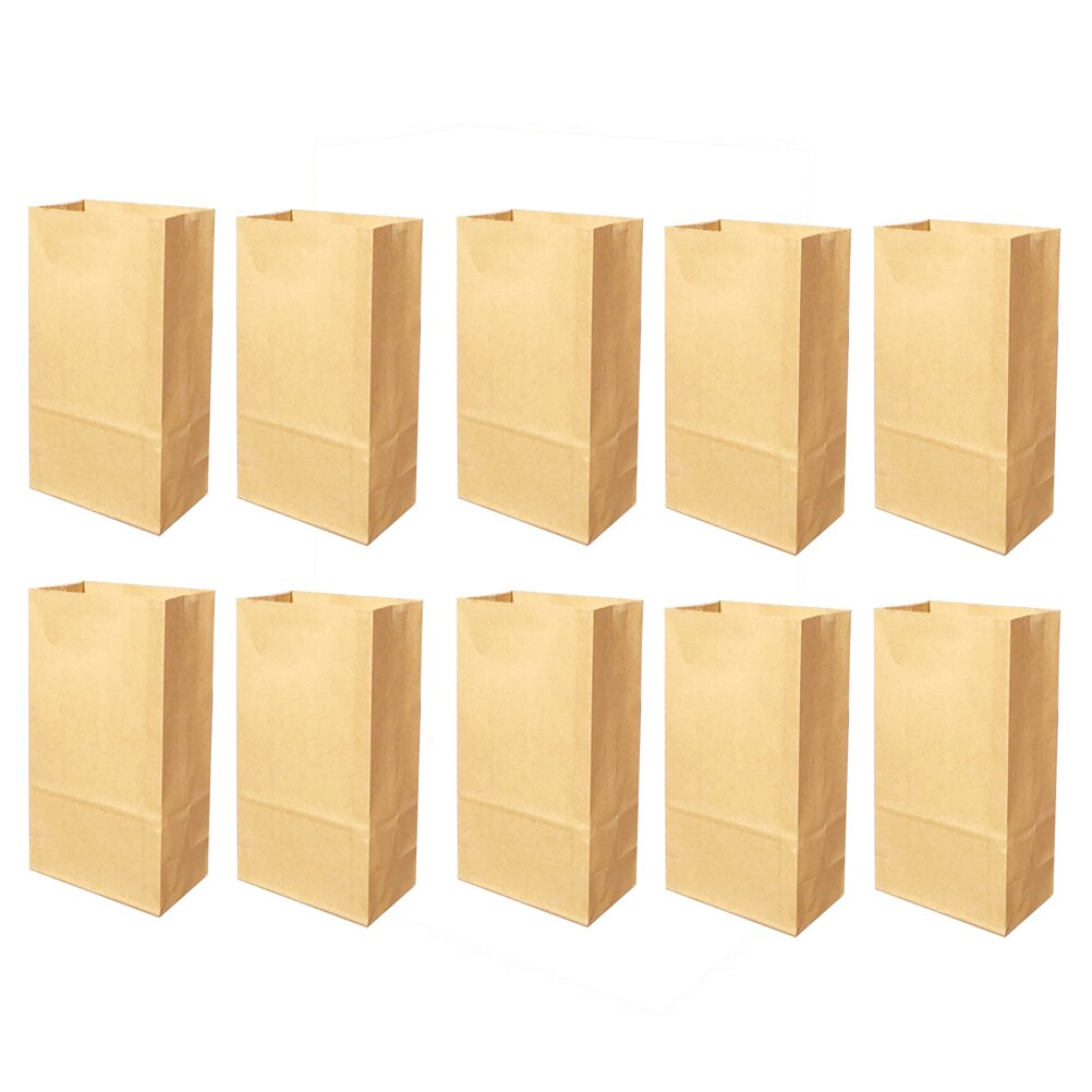 100pcs Kraft Paper Wrap Bag Open Top Eco friendly Lunch Bread Food Snacks Shopping Bag Pouch Packaging Bag