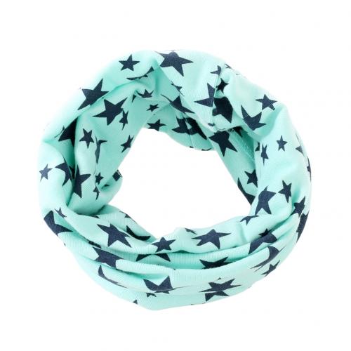 Bufandas de estrellas, pañoleta de algodón para niños, niño, pañuelos de niña, chal Unisex, tejido de invierno, Otoño, bufanda adorable para niños: Water Blue