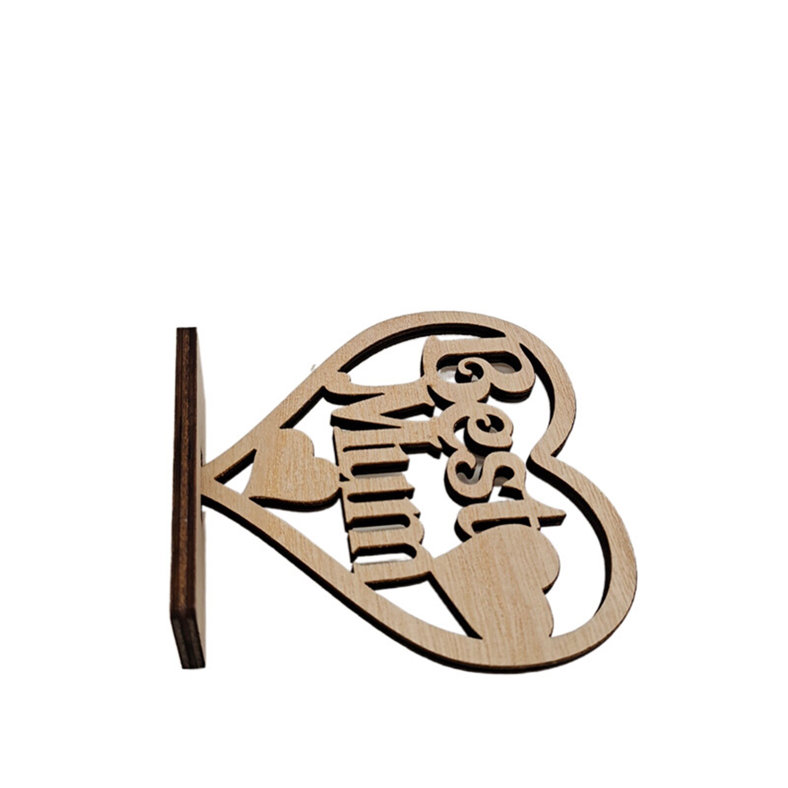 Handmade Wooden Ornaments Mother's Day Heart Crafts Love Happy Mother's Day For Home Desk Decor Women Mum Birthday Party