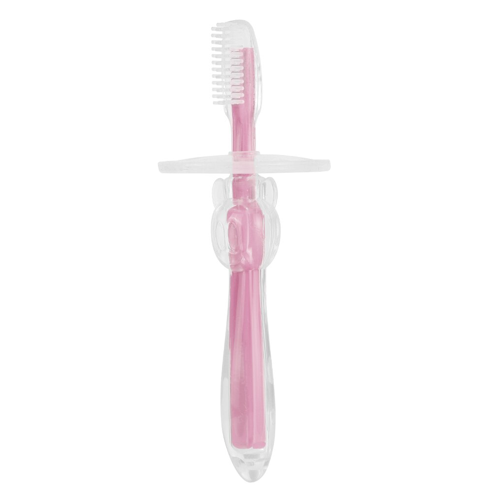 1PC Sicher freundlicher Zahnbürste Neue Weiche Silikon freundlicher Werkzeug Baby Baby Zahnbürste Ausbildung Pinsel Zahnbürste Zahn Zahn Pflege: Rosa