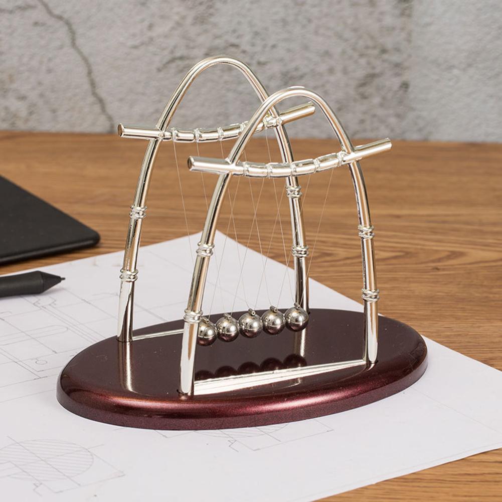 Ovale Newton \ 'S Cradle Balancing Ballen Speelgoed Thuis Dek Decor Natuurkunde Leren Tool