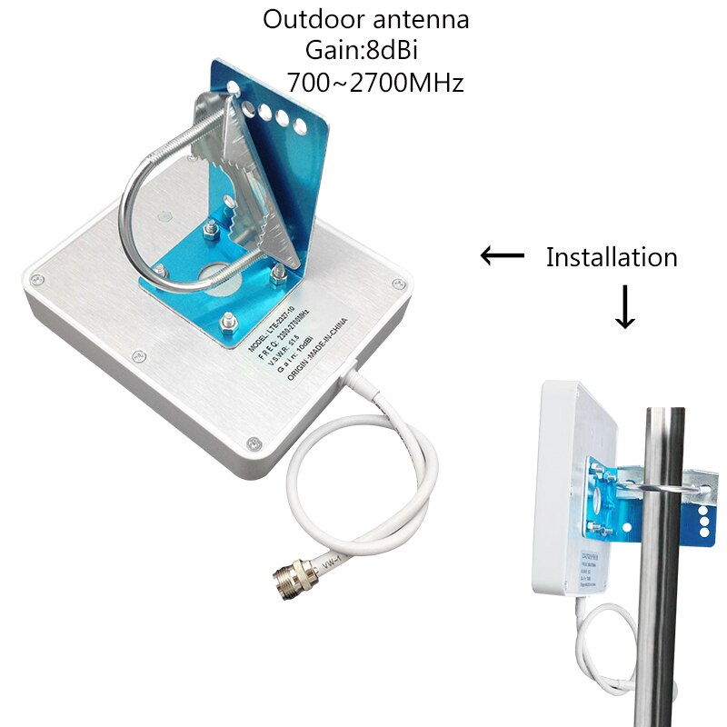 Kit de antena de 700-2700MHz 2G 3G 4G para GSM LTE WCDMA Amplificador de señal móvil, amplificador de antena, cable de 10m para repetidor de teléfono móvil