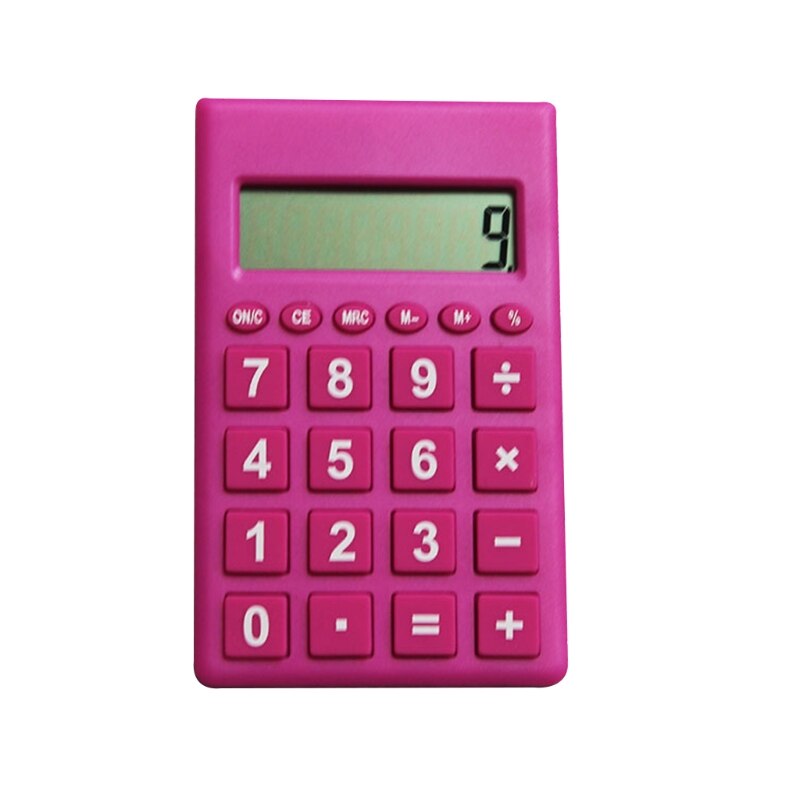 T8WC Portable 12 Digits Standard Calculators for Office Home School Use Optional Color Cute Calculator: Pink
