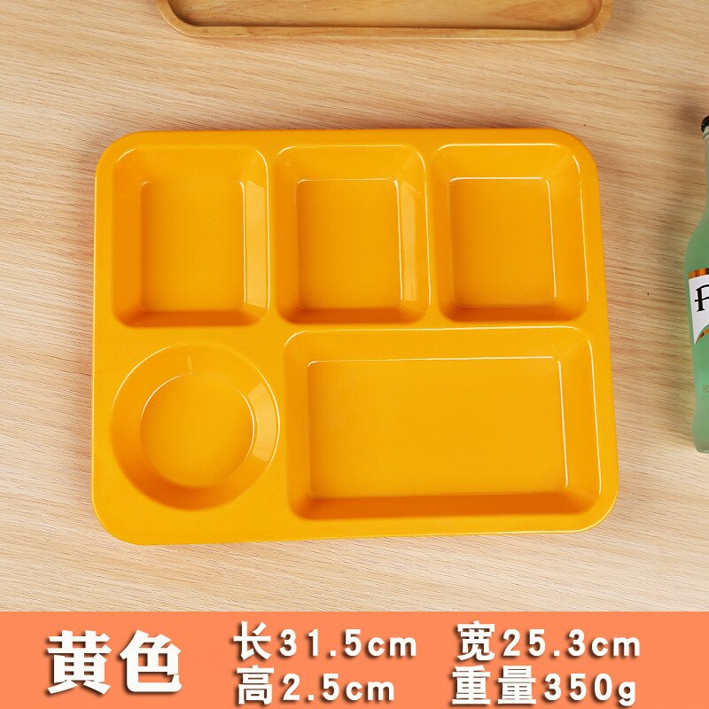 12.5 Inches Divided Plates,Melamine Tray Plate,Stackable,Dishwasher Safe (blue),Imitation Porcelain 5 Grid Fast Food Plate: 8