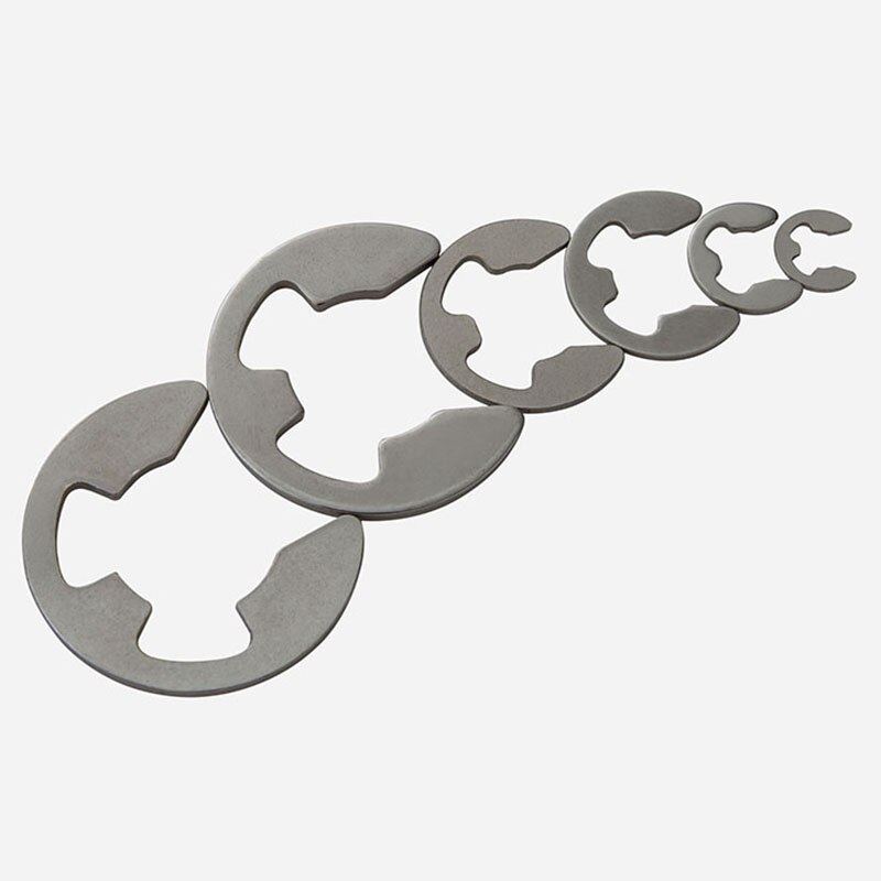 Rondelle de retenue pour bague de fixation d'arbre, Clips E en acier inoxydable 304 M1.5- M15 (GB896)
