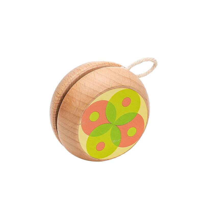 Cartoon Wooden Yo-yo Ball for Children Color Painted Wood Toys Hand Flexibility Training Classic Educational Toys Birthday: Red Yellow