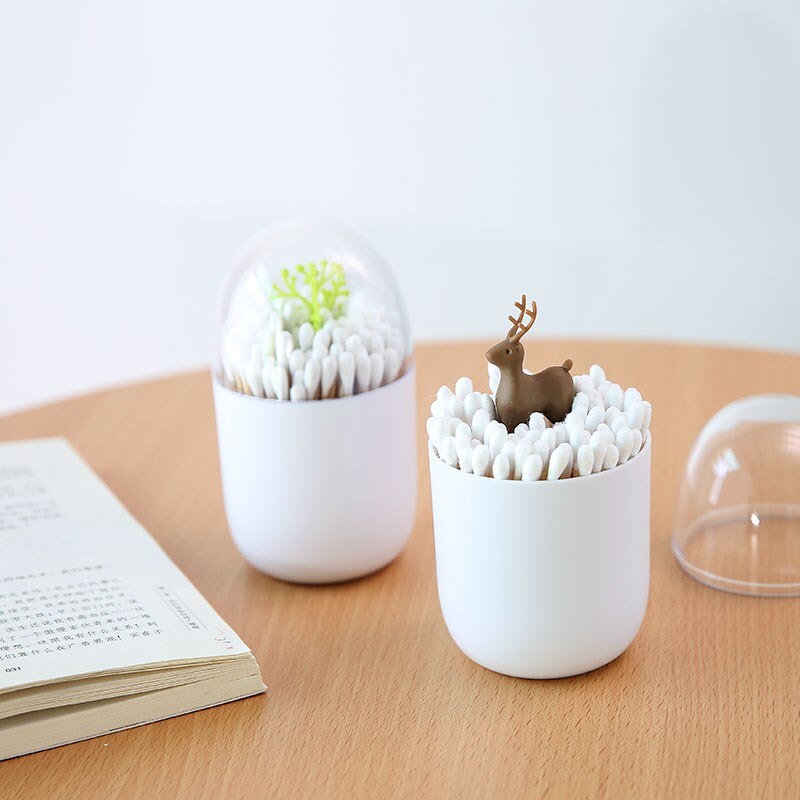 Hometree 1pc bord dekorere gennemsigtig plante/dyr tandstikker opbevaringsbokse vatpinde boks støv tandstikker boks opbevaring tank  h105
