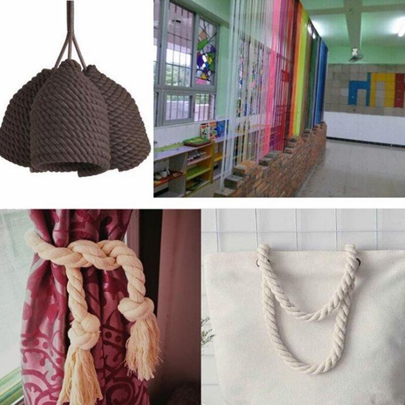 Cordon torsadé en Coton 100% avec 3 parties, 30 mètres, 5mm, corde pour sac, accessoires de couture, décoration pour bricolage