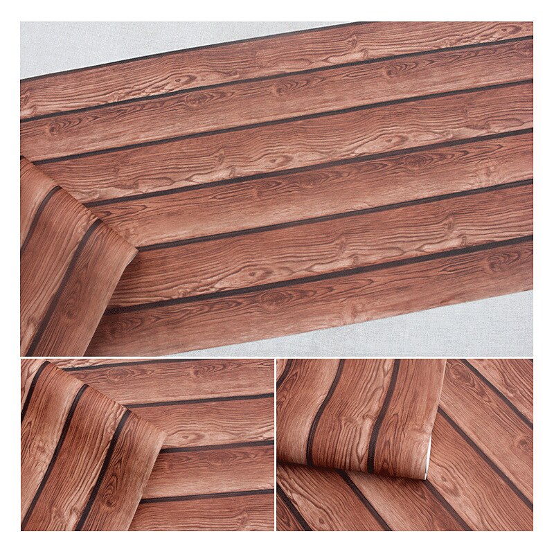 3D wood texture Chinese imitation wood grain wallpaper log color antique wood ceiling ceiling wallpaper: 29206