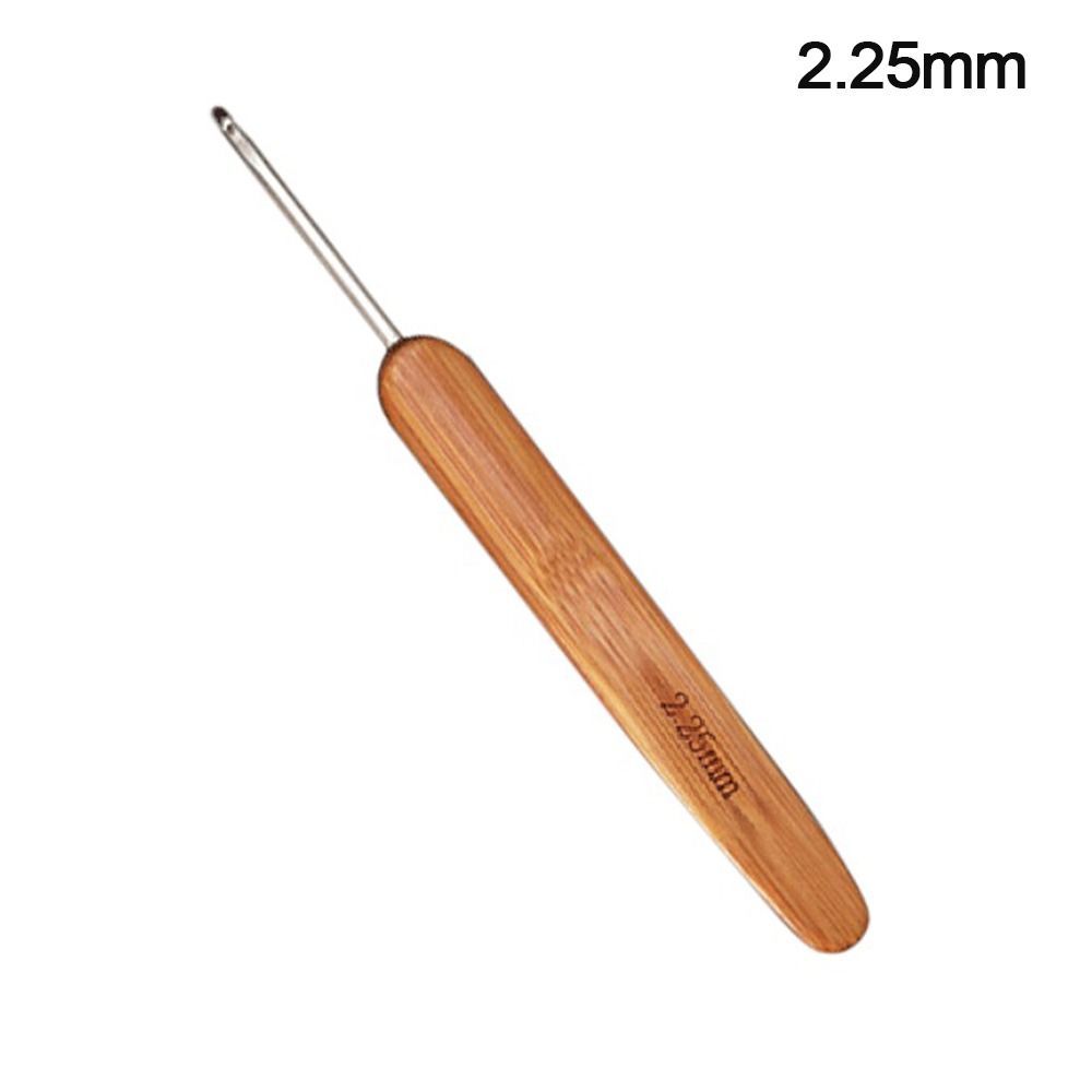 Agujas de ganchillo ergonómicas, mango de madera de bambú, hilo de tejido artesanal, herramientas de costura para trabajo fino, tejido de encaje fino: Oro