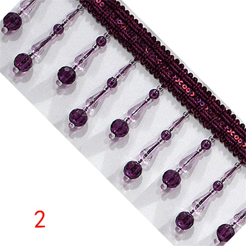 3 Meter Crystal Beaded Curtain Fringe Tassel Trim Upholstery Craft Acrylic Pendant Edge Lampshade Upholstery Trim Decor: 2