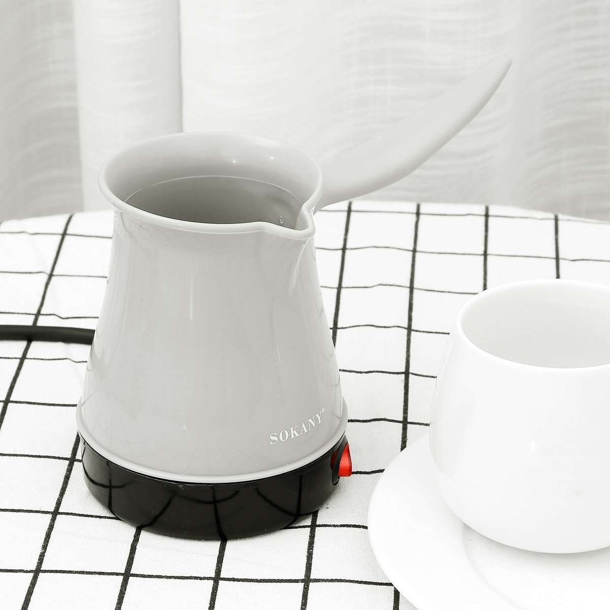 Coffee Maker Portable Electric Mini Turkey Coffee Pot Fast Heat Resistant Coffee Machine 350ml Boiled Milk Coffee Kettle: White