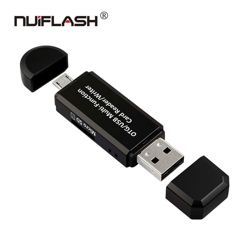 Micro usb & usb 2 in 1 otg kortlæser højhastigheds usb 2.0 universel otg tf/sd til android computerudvidelsesoverskrifter