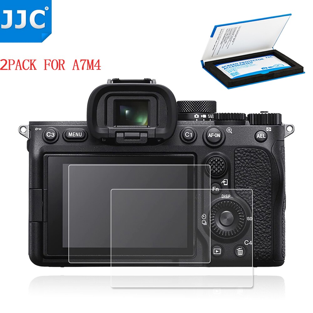 Jjc 2 pack  a7iv kamera skjermbeskytter for sony  a7 m 4 a7 iv 9h hardhet 2.5d avrundede kanter herdet glass beskytter anti-ripe