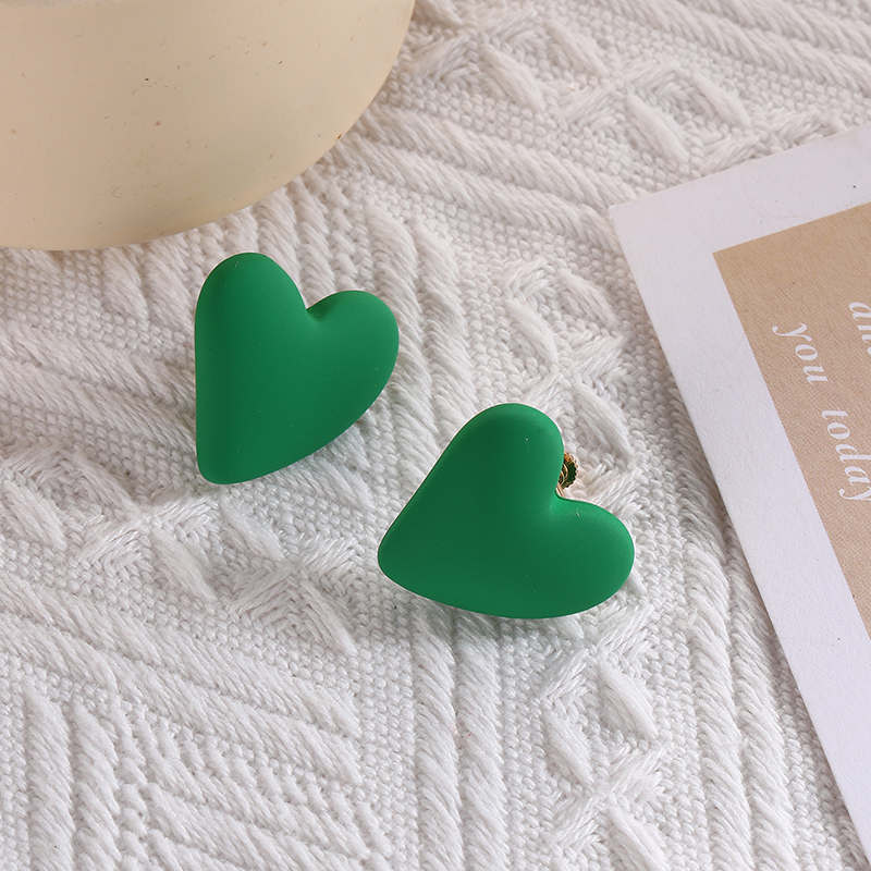 Pendientes de Clip con forma de corazón para mujer, aretes de estilo bohemio, de color rojo, blanco y amarillo