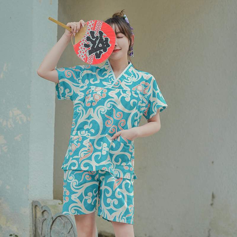 Été Khan vêtements à la vapeur femmes coton haut de gamme couples enfants grande taille hommes massage sauna vêtements maison pyjamas: 1 / XL