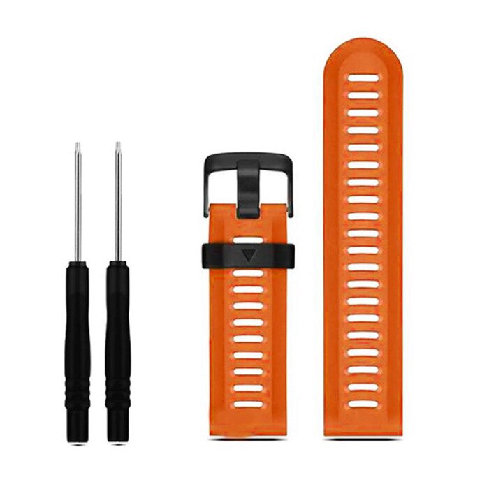 26mm largeur bracelet de montre pour Garmin Fenix 3 bandes Sport extérieur Silicone bracelet de montre pour Garmin Fenix 3 HR 5X Plus 6X Pro avec outils: Orange